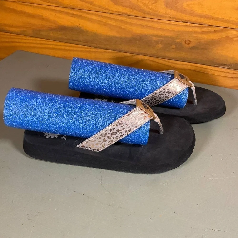 Yellow Box Womens Flip Flops Sandals Size 8 Brown Leopard Print Casual Slip On - Picture 2 of 10
